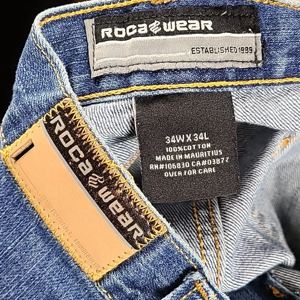 ROCAWEAR Y2K VINTAGE 1999 MEN'S WIDE LEG STRAIGHT 34x30 LIKE NEW  FEEL JEAN